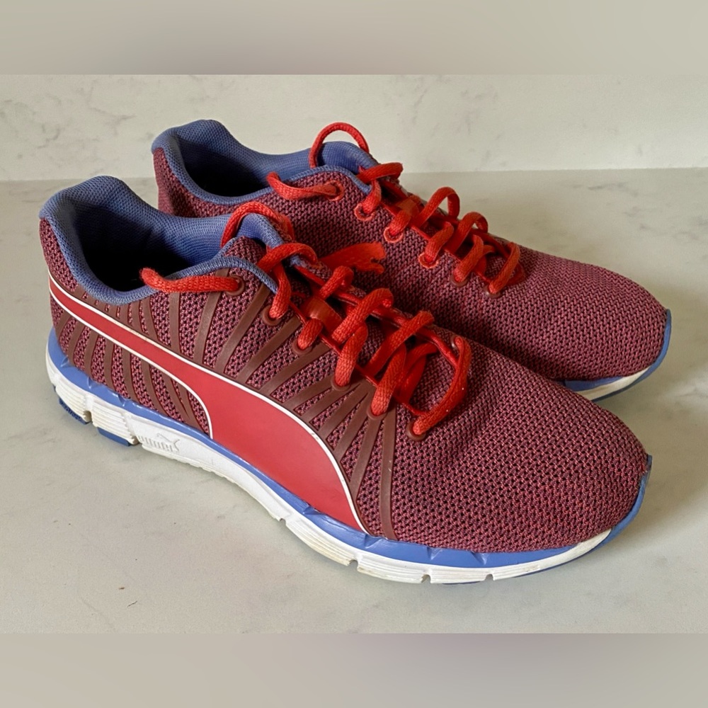 Puma ECO OrthoLite Lightweight Running Shoes Tennis Sneakers Red Blue 6.5 37